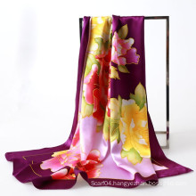 100% silk square scarf hand painting